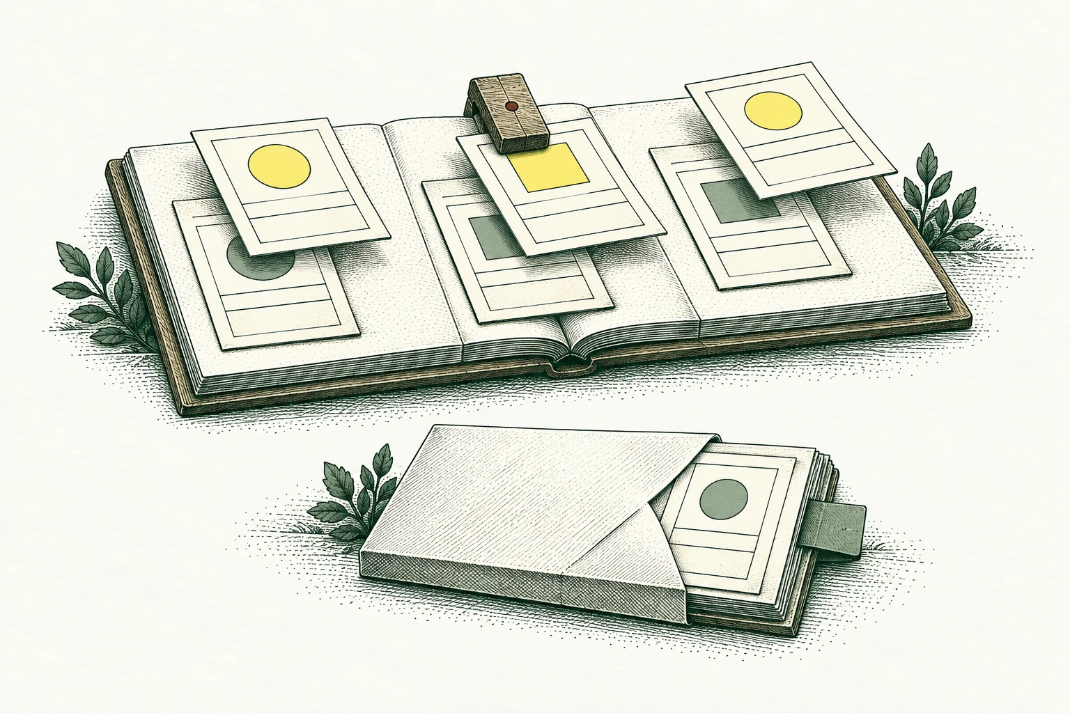 A reversible change ledger displays original field cards beneath proposed replacements, a review clip between them and an untouched archive copy below. Controlled preview, approval and recovery, not blind data cleanup.